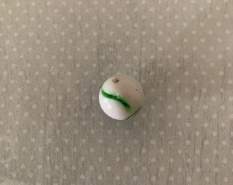 1 opaque blush pink tint w/green swirls marble, blush pink marble, light pink marble, vintage marble, green swirl marble, unique marble