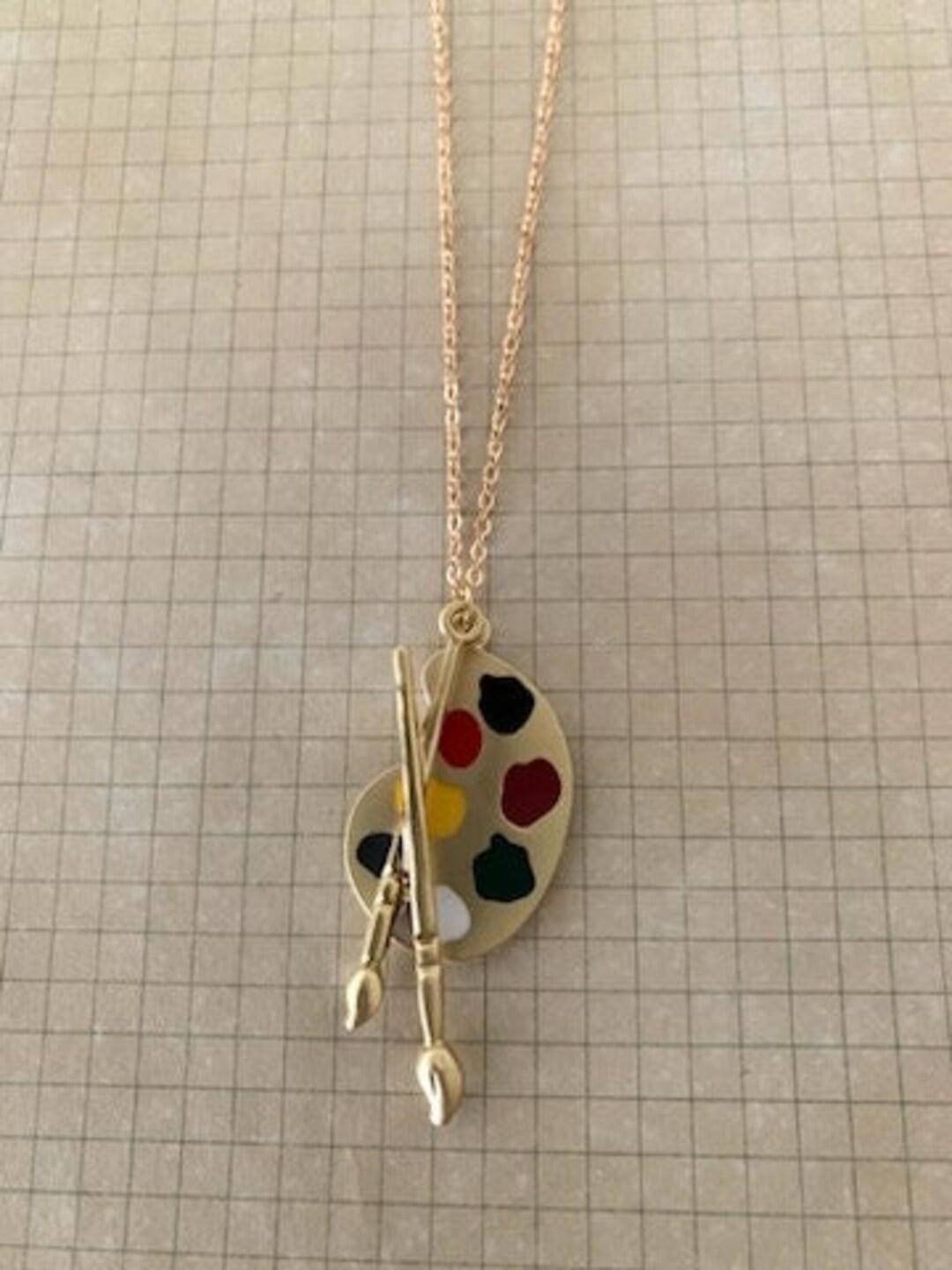 Painting Necklace, Paint Brush Necklace, Pallet Jewelry, Painting