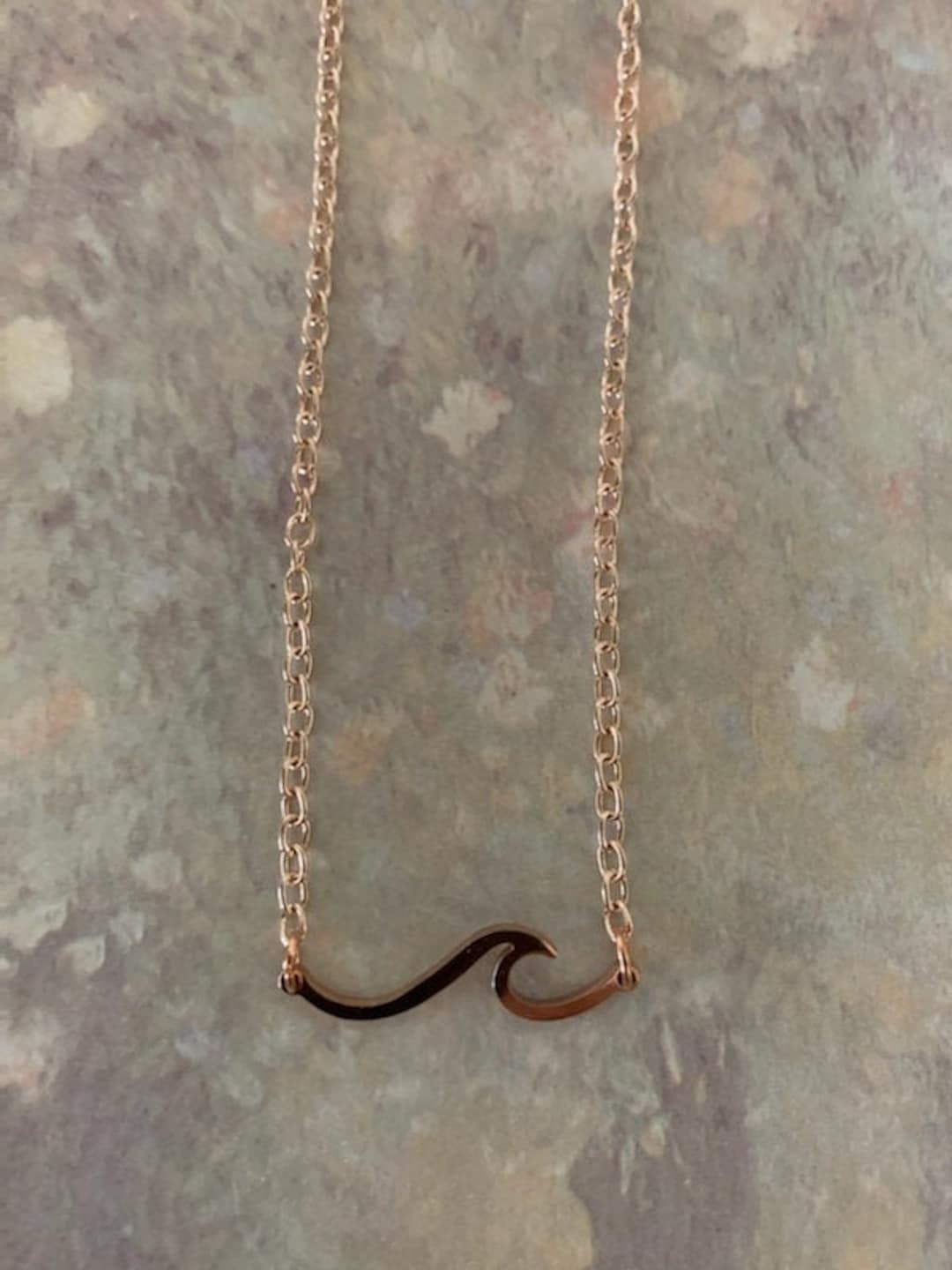 Rose Gold Wave Necklace Wave Necklace Rose Gold Wave Wave