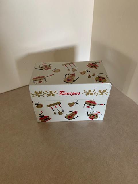 Vintage Metal Recipe Box, Vintage Recipe Box, Vintage Recipe Tin