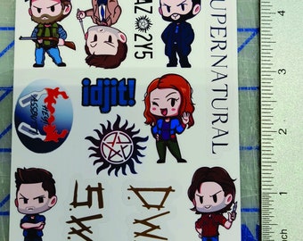 Supernatural sticker sheet for journals, planners, calendars