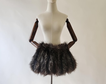 vintage 1940s fur warmer muff / muffler - fur accessory