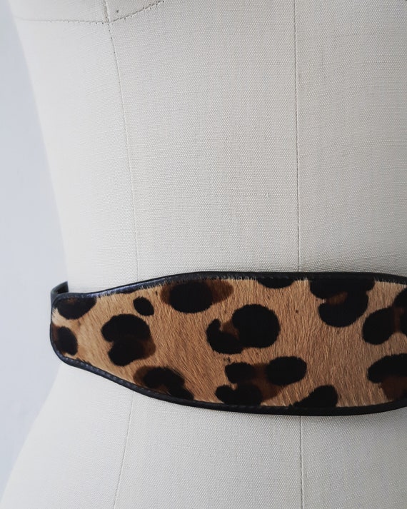 vintage 1940s leopard animal print pony fur leathe