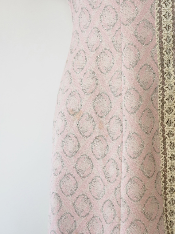 vintage 1960's pink knit mod dress - medium - image 9