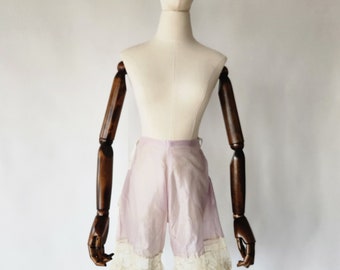 antique 1900's purple with lace bloomer pantaloons lingerie original antique vintage 1900s underpants - medium