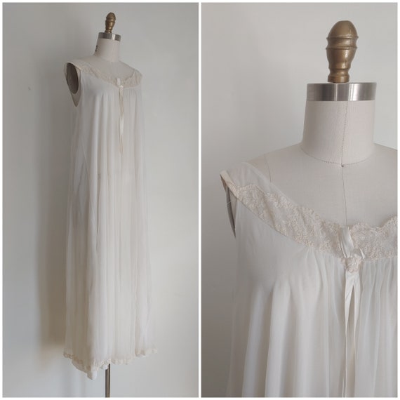 vintage 1950s Alice Maloof peignoir nightgown