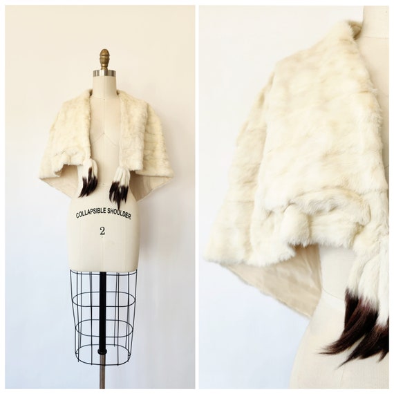 White rabbit fur shawl clearance