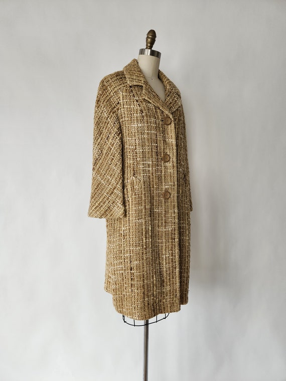 vintage 1960's wool boucle coat original 60's woo… - image 9