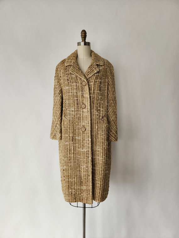 vintage 1960's wool boucle coat original 60's woo… - image 2