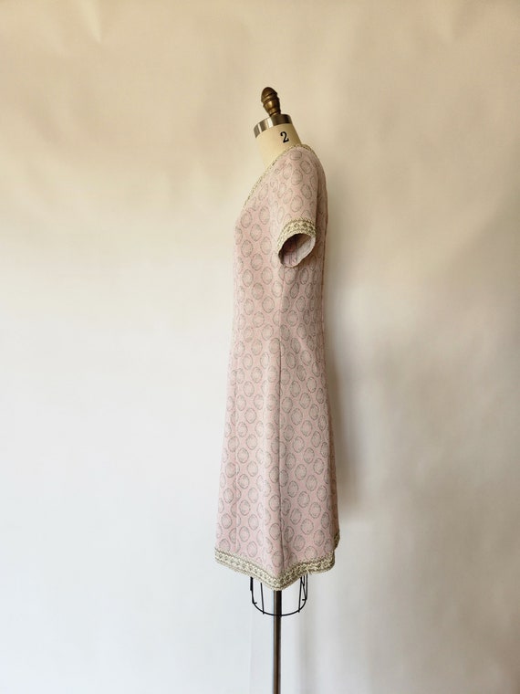 vintage 1960's pink knit mod dress - medium - image 7