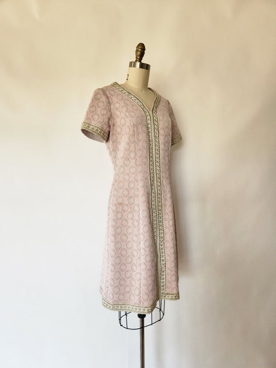 vintage 1960's pink knit mod dress - medium - image 10