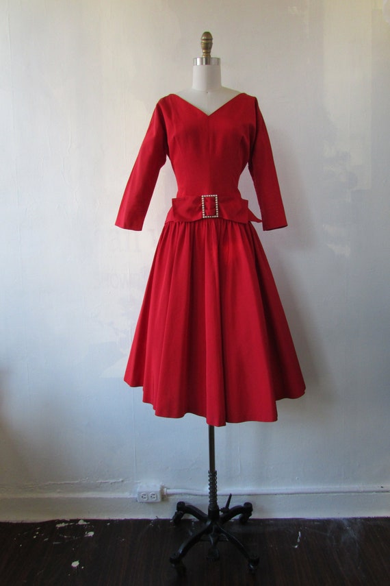 1950s red dress