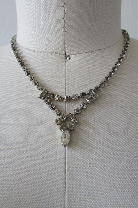 vintage rhinestone necklace 1950s rhinestone necklace | Etsy
