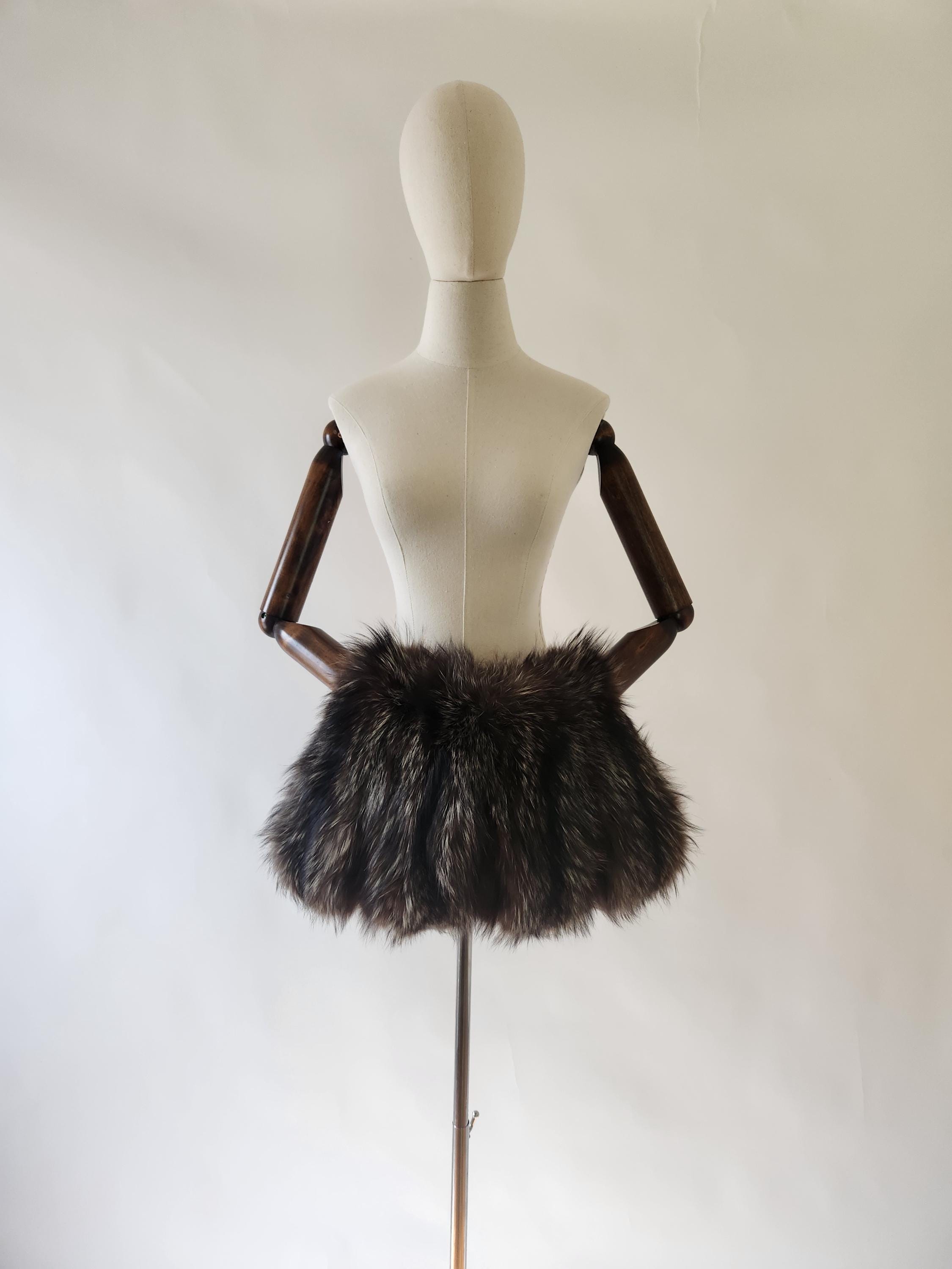 vintage 1940s fur warmer muff / muffler - fur accessory