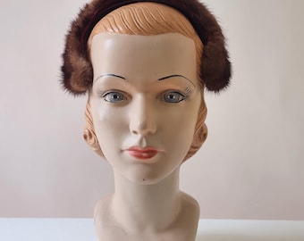 vintage 1950s mink fur headband