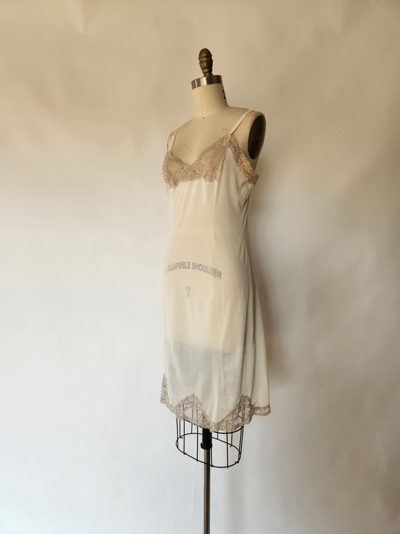 1950's beige lace lingerie slip women's underwear… - image 4