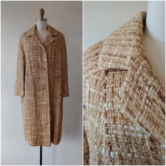 1960s wool coat - vintage 1960s beige winter wool