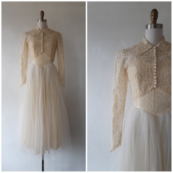 50s lace wedding dress