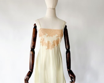 vintage 1930s green step-in lingerie with lace