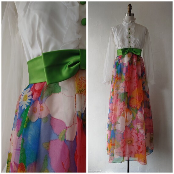 Dorthy Draber 1970s floral dress - vintage 1970s b