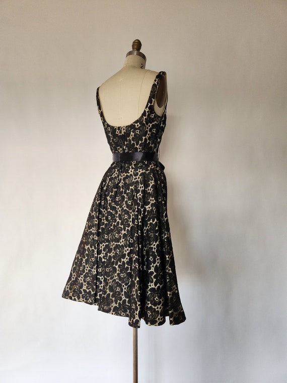 vintage 1950s black lace evening cocktail party d… - image 7