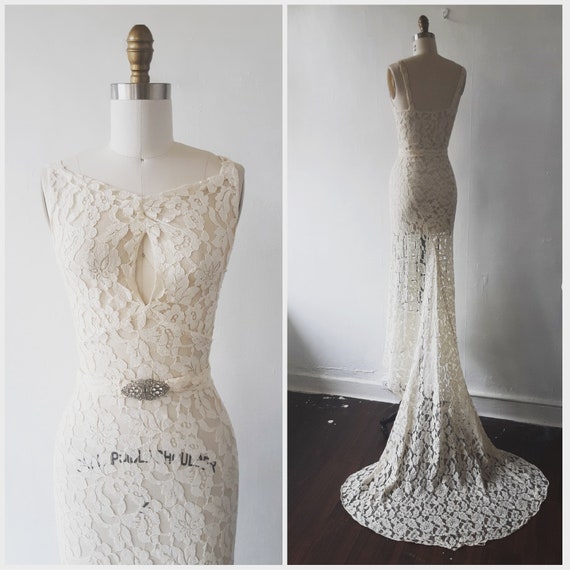1930s Wedding Dress Vintage 1930s Lace Wedding Dress With Etsy