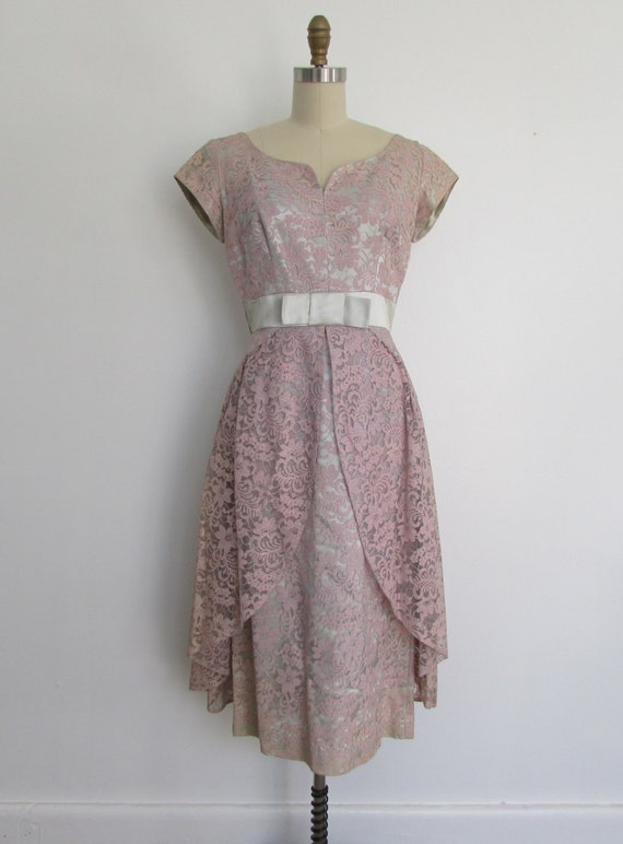 1950s - 1960s lilac lace dress | vintage 50s - 60s