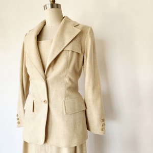 vintage 1970&#39;s dress and blazer suit - medium - gift for her