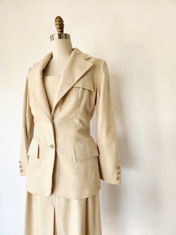 vintage 1970's dress and blazer suit - medium - g… - image 2