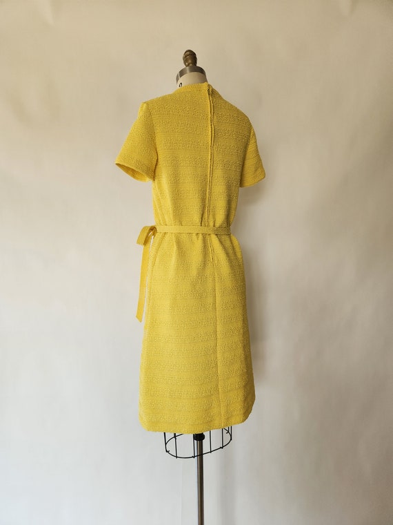 vintage 1960's mid-century sunshine yellow knit d… - image 6