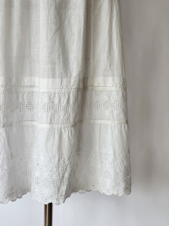 antique edwardian 1910s white cotton embroidered … - image 10