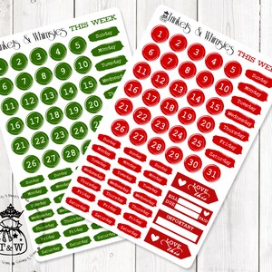 Deze week | Kalenderdata | Dagen van de week | Datumstickers