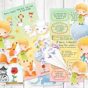 The Boy, The Fox and The Rose Journal Stickers and Die Cut | The Little Prince Fan Art Stickers | Planner Journal Ephemera Sticker Set