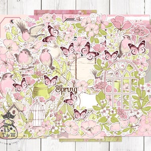 Spring-kissed Journal Stickers | Springtime Stickers | Journal Ephemera Spring Sticker Set