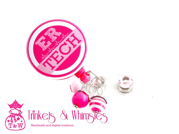Emergency Room Technician ER Tech Pink And White Retractable Etsy