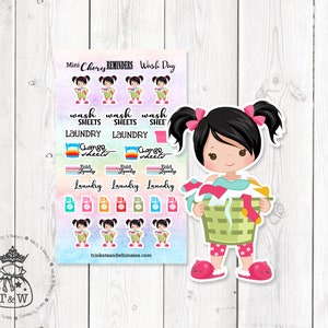 Mini Chores Reminders Sticker | Wash Day Laundry Day Stickers and Die Cut
