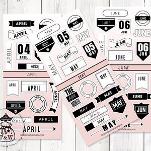 Maandstickers | Datumstickers | Maanden van het jaar 2e kwartaal