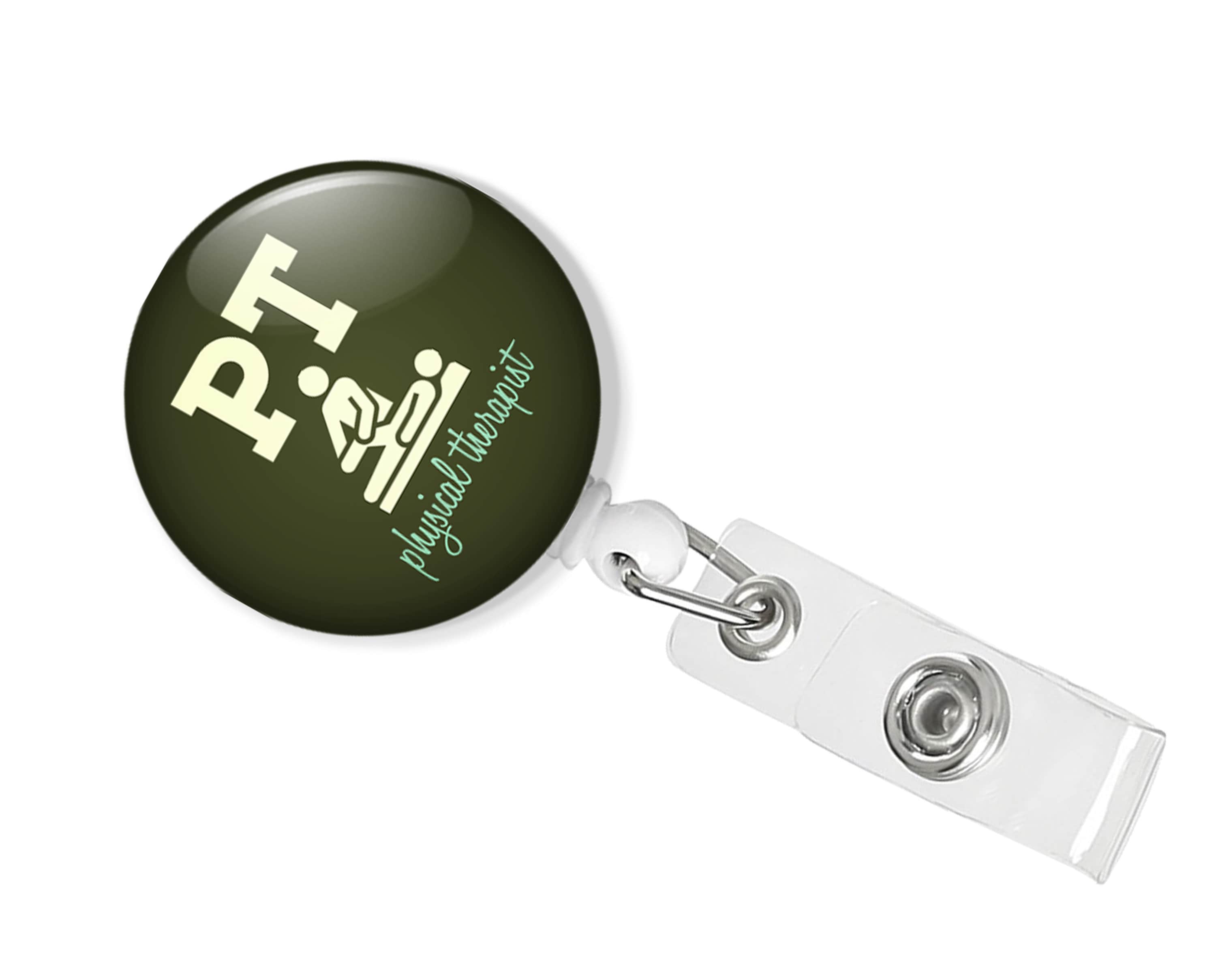 Physical Therapist Retractable ID Badge Holder | PT Badge Reel