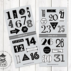 Monthly Date 101 Stickers | Date Stickers 101 | Calendar Dates Stickers 101