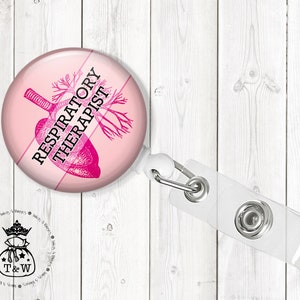 Atmungstherapeut Lunge Pink Abzeichenhalter