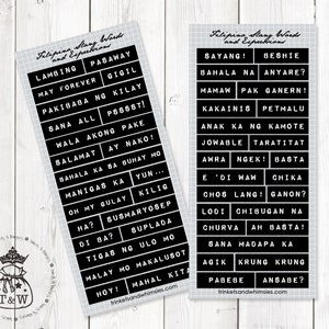 Filipino Expressions and Slang Words Stickers | Word Stickers Black Label