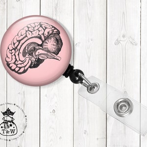 Brain Retractable Badge Holder | Psychologist | Neurologist Badge Reel | Neuro Nurse Badge Holder