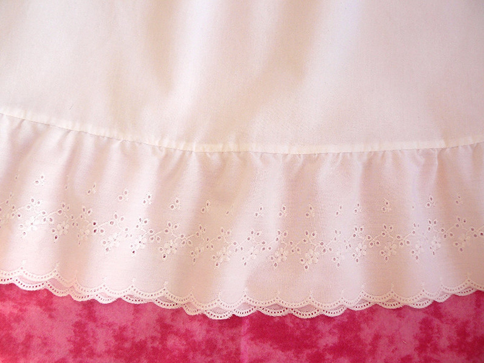 Girls White Cotton Nightgown With Eyelet Ruffle With Option of Etsy