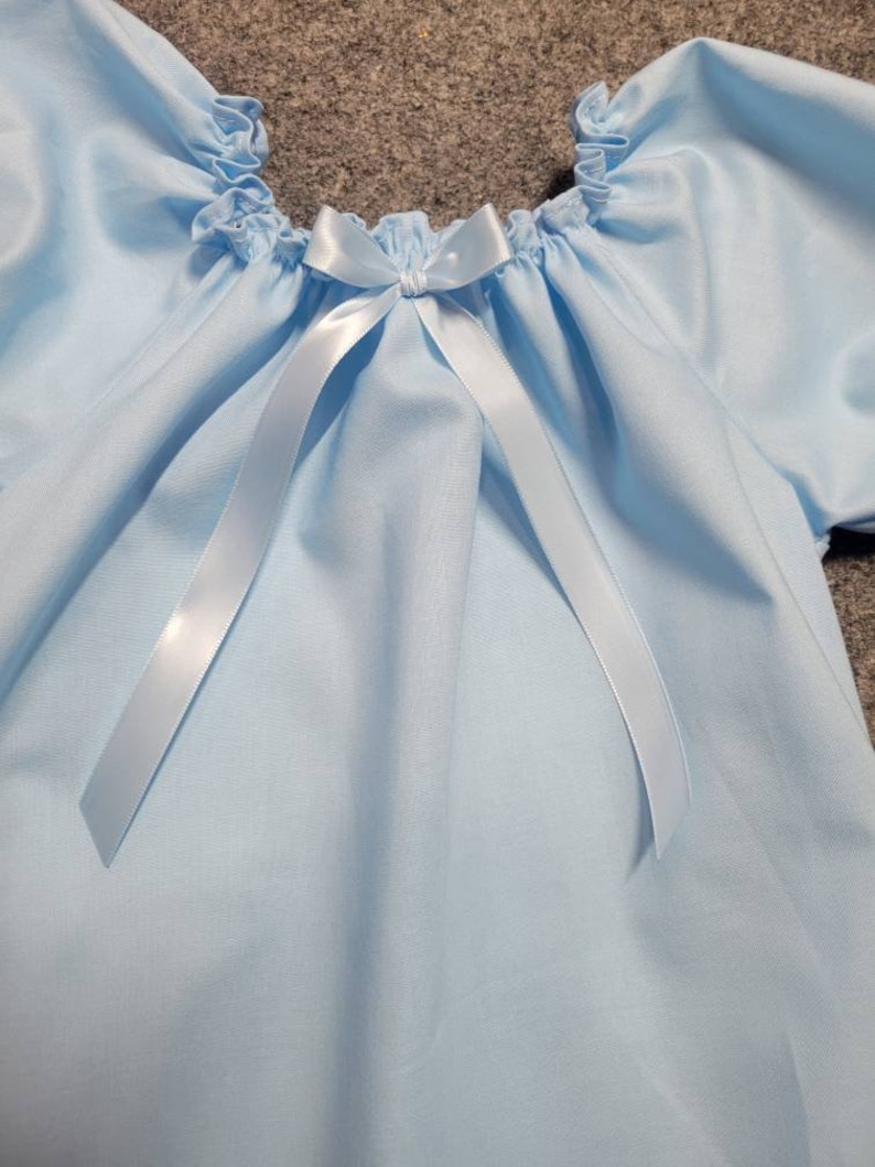 Blue Prairie Dress/Wendy Darling costume/ Girls Blue full length Dress/ Frontier Dress/ Old Fashioned Dress image 3