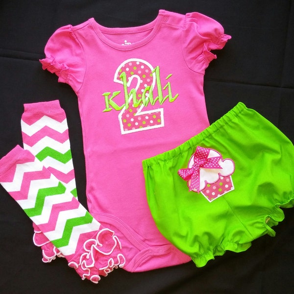 Baby Girl Birthday Outfit- Cupcake outfit- Birthday onesie, bloomers, leg warmers