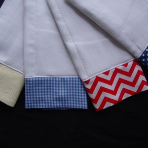 Boys- Set of 2 Ruffled, Personalized Baby Burp Clothes, Baby Shower Gift