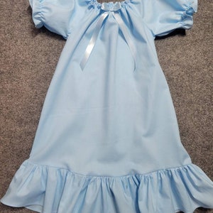 Blue Prairie Dress/Wendy Darling costume/ Girls Blue full length Dress/ Frontier Dress/ Old Fashioned Dress image 2