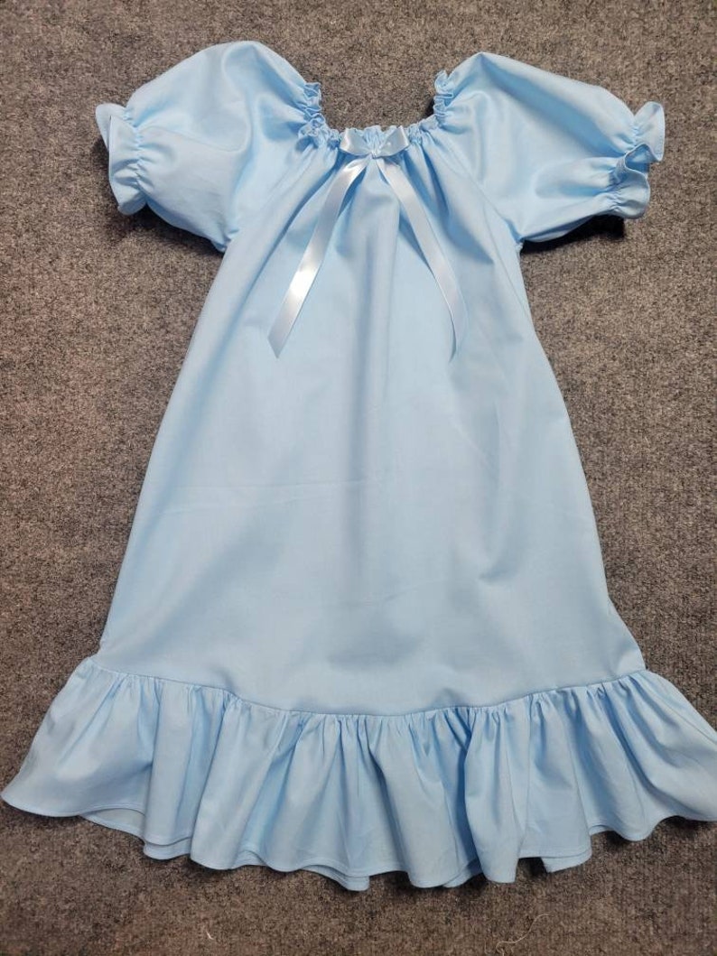 Blue Prairie Dress/Wendy Darling costume/ Girls Blue full length Dress/ Frontier Dress/ Old Fashioned Dress image 2