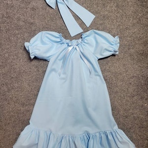 Blue Prairie Dress/Wendy Darling costume/ Girls Blue full length Dress/ Frontier Dress/ Old Fashioned Dress image 1