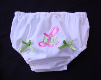 Infant Girls Personalized Diaper Cover / Bloomers-